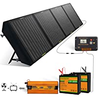 ECO-WORTHY Kit completo de panel solar portátil de 120 W con batería de litio de 20 Ah y controlador de 20 A para…
